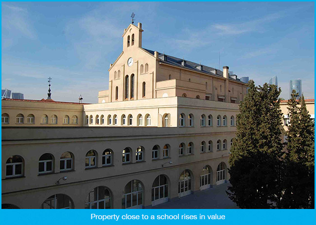 Having a school nearby makes property rise in value