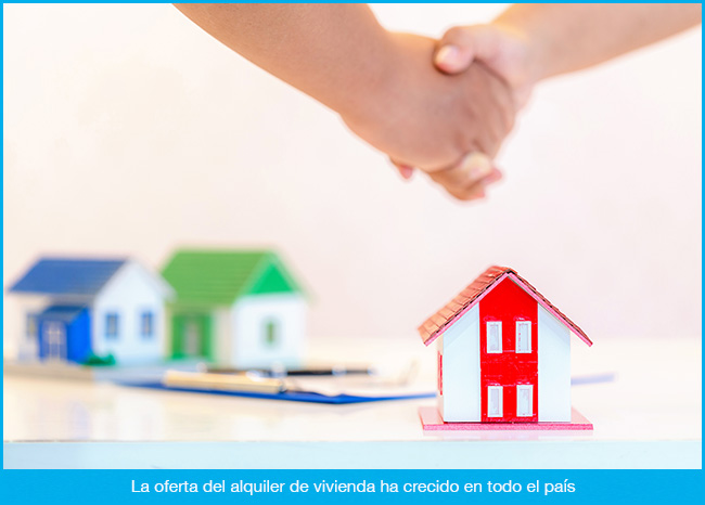 La oferta del alquiler de vivienda crece en nuestro país, destacando especialmente los casos de Madrid y Barcelona