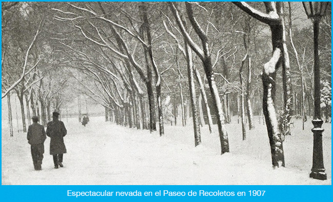 El Paseo de Recoletos en blanco y negro 