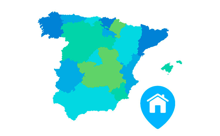 Mapa de España para comprar vivienda de segunda mano